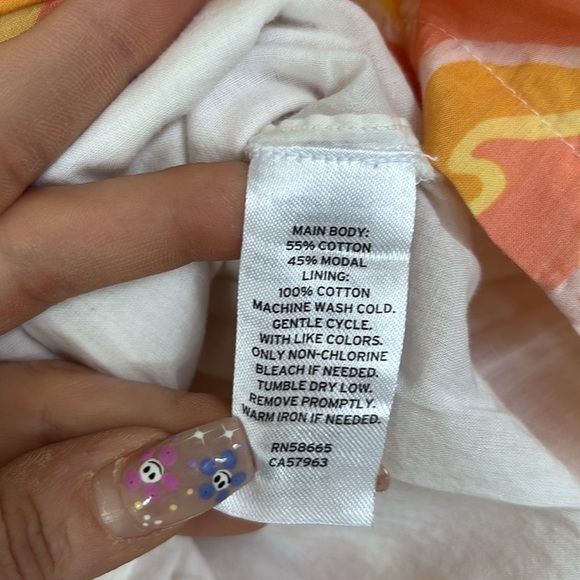 BP Nordstrom Smocked Waist Retro Hippie Shorts Yellow Pink Floral Lined Boho - Picture 13 of 14